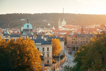 Prague skyline rooftop view dome