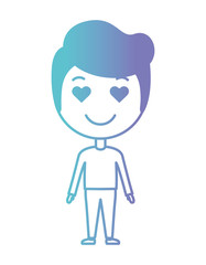 cartoon man in love kawaii character