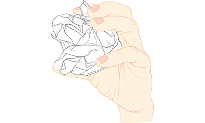 hand tearing and crooking paper, vector