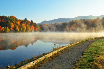 Lake Autumn Foliage fog