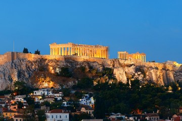 Athens skyline with Acropolis night