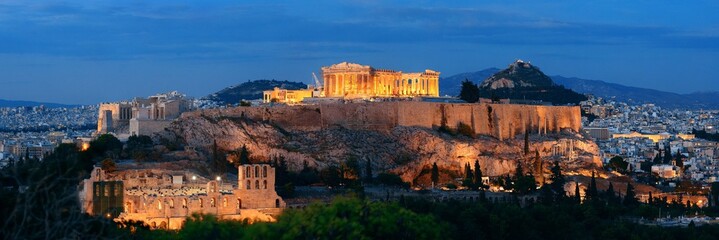Athens skyline night