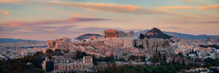 Zelfklevend Fotobehang Athene Athene skyline zonsopgang