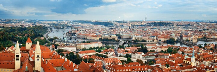 Naklejka na ściany i meble Prague skyline rooftop view panorama