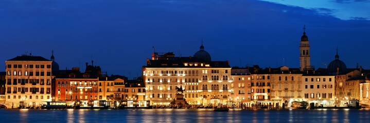 Venice skyline at night panorama