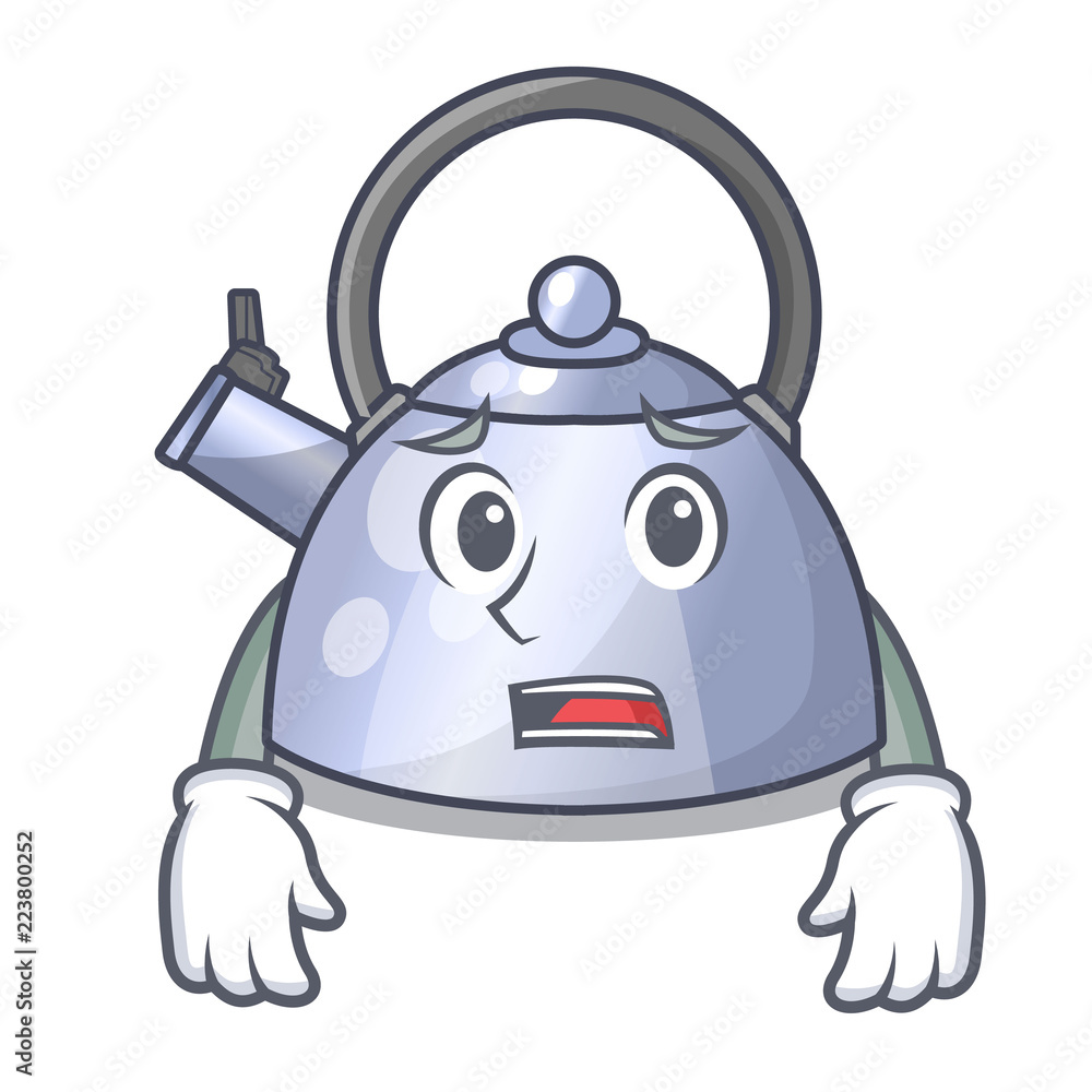 Sticker Afraid whistling kettle cartoon on the stove top