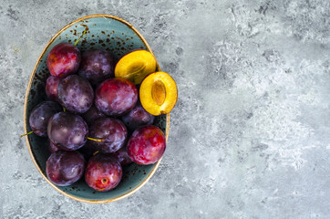 Ripe sweet organic plums