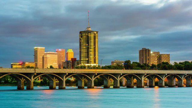 Tulsa, Oklahoma, USA downtown skyline on the Arkansas River