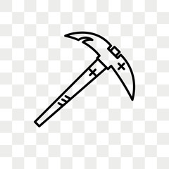 Pickaxe vector icon isolated on transparent background, Pickaxe logo design