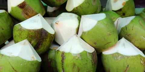 young green coconut ready to be drink 