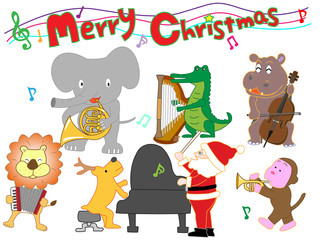 Obraz premium 動物園のクリスマスコンサート