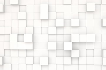 Modern Abstract White texture cube box wall room,3D Rendering