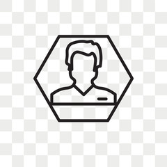Man vector icon isolated on transparent background, Man logo design