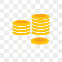 Coin vector icon isolated on transparent background, Coin logo design