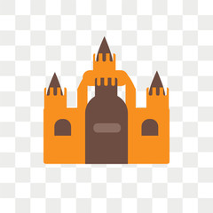 Castle vector icon isolated on transparent background, Castle logo design