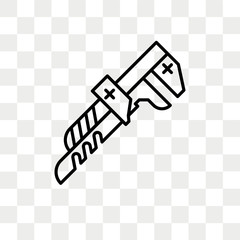 Pipe wrench vector icon isolated on transparent background, Pipe wrench logo design