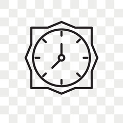 Clock vector icon isolated on transparent background, Clock logo design