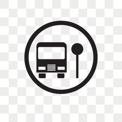 School bus stop vector icon isolated on transparent background, School bus stop logo design
