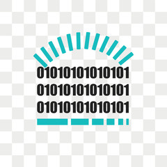 Binary code loading vector icon isolated on transparent background, Binary code loading logo design