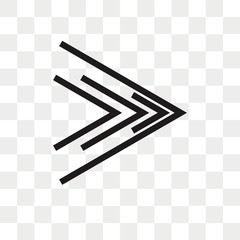 Right arrow vector icon isolated on transparent background, Right arrow logo design
