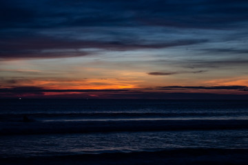 Blue Shaded Sunset at Karon Beach Over the Ocean