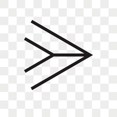 Right arrow vector icon isolated on transparent background, Right arrow logo design