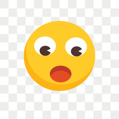 Shocked vector icon isolated on transparent background, Shocked logo design