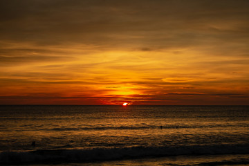 Karon Beach Sunset with Sun at Horizon