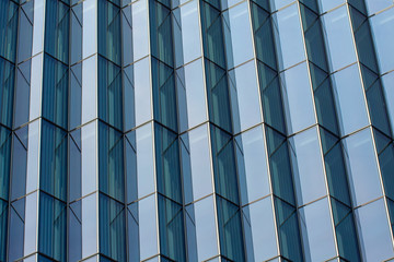 Symmetrical Geometric Glass Pattern on Skyscraper 