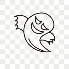 Ghost vector icon isolated on transparent background, Ghost logo design