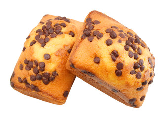 Chocolate Chip Muffin Isolated on White Background