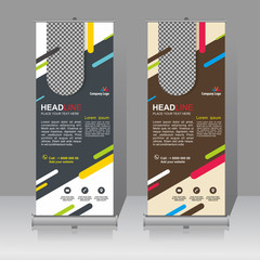 Vertical roll up banner template design