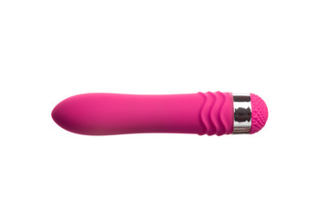 Pink Vibrator (dildo) on a white background