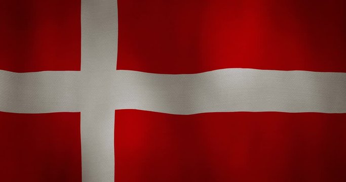 Denmark flag fabric texture waving in the wind