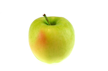 single ginger gold apple isolated on white background