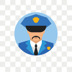 Policeman vector icon isolated on transparent background, Policeman logo design