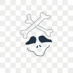 Skull and Bones vector icon isolated on transparent background, Skull and Bones logo design