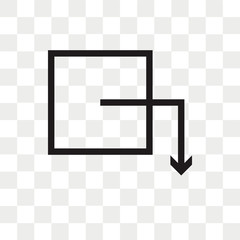 Down arrow vector icon isolated on transparent background, Down arrow logo design