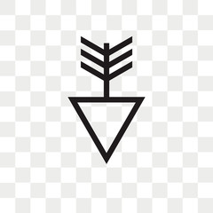 Down arrow vector icon isolated on transparent background, Down arrow logo design