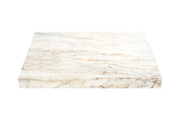 nature marble block on white background with clipping path