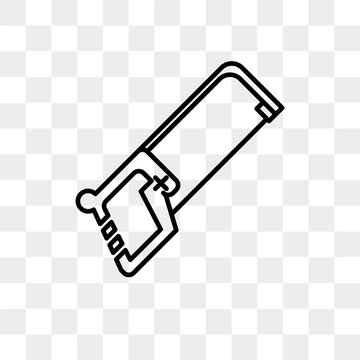 Hacksaw vector icon isolated on transparent background, Hacksaw logo design