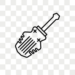 Screwdriver vector icon isolated on transparent background, Screwdriver logo design