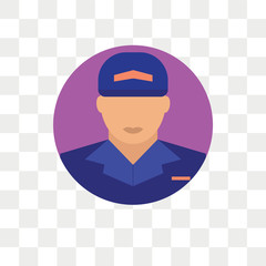 Delivery man vector icon isolated on transparent background, Delivery man logo design