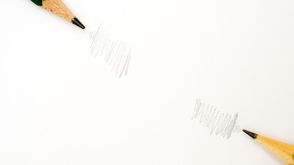pencil isolated on white background with sketch