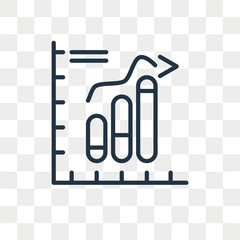 Bar chart vector icon isolated on transparent background, Bar chart logo design