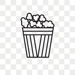 Popcorn vector icon isolated on transparent background, Popcorn logo design