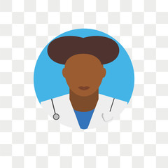 Doctor vector icon isolated on transparent background, Doctor logo design
