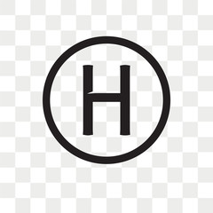Helipad vector icon isolated on transparent background, Helipad logo design