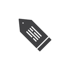 Tag with text vector icon. filled flat sign for mobile concept and web design. Label simple solid icon. Price tag symbol, logo illustration. Pixel perfect vector graphics