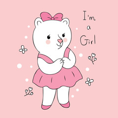 Cartoon cute sweet bear vector.